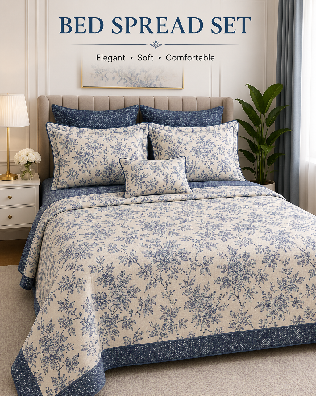 4-Piece Bedspread & Sheet Set 2 pillowcase
