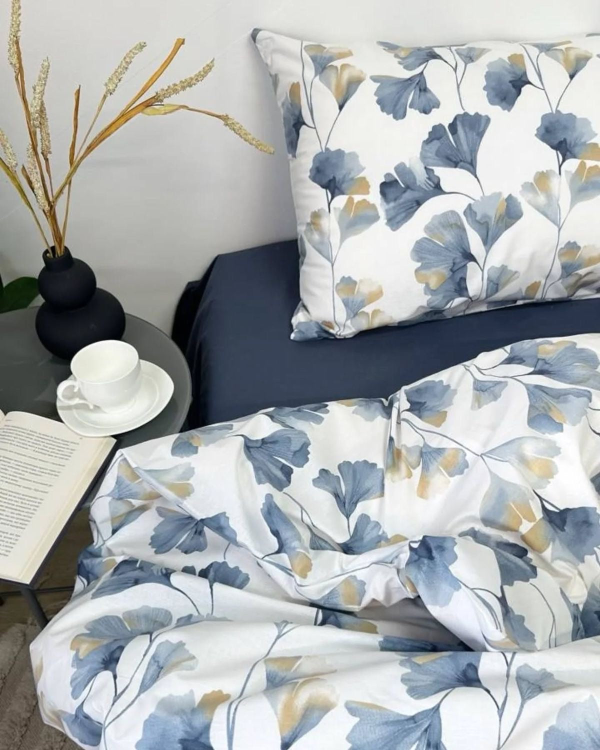 The Azure Ginkgo Botanical Duvet Set